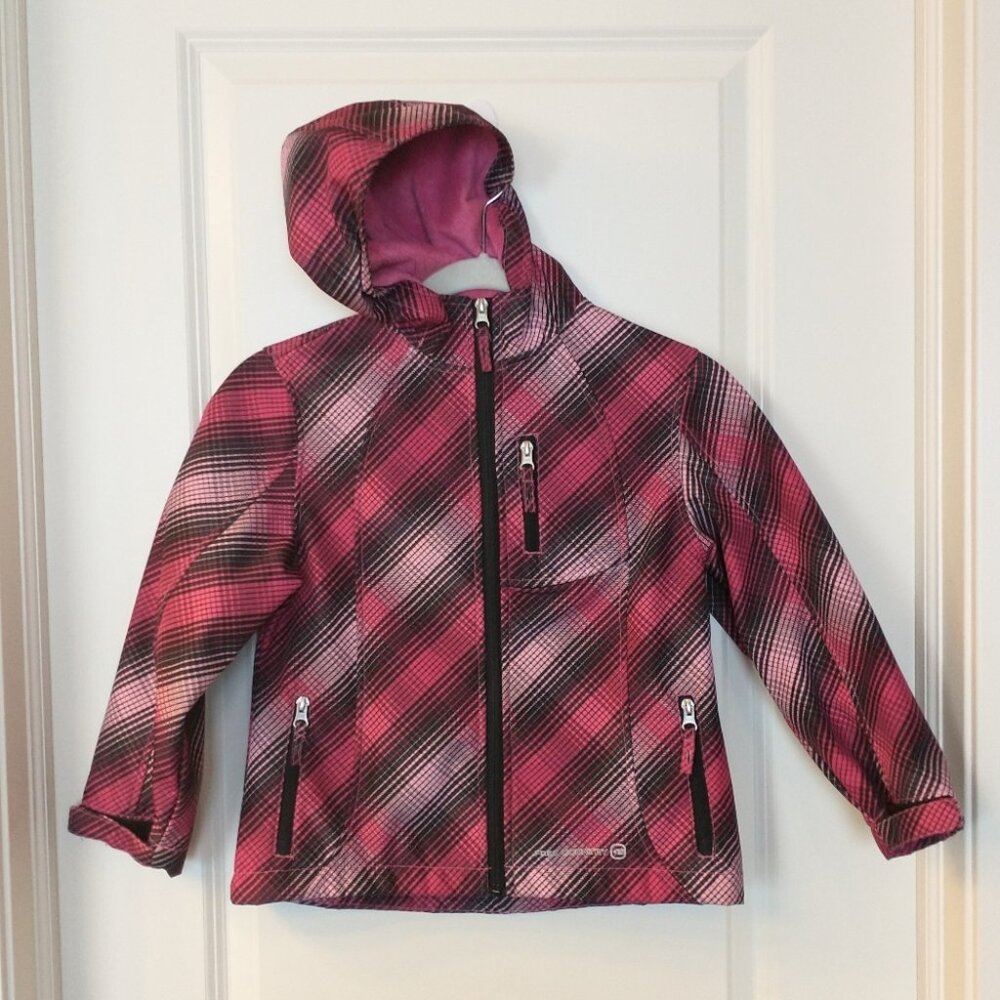 Girl's Free Country Pink and Black Hooded Jacket Size Medium